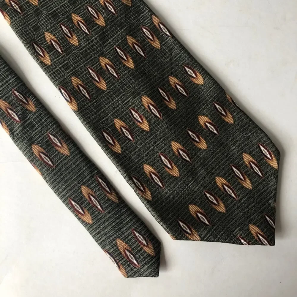 Bill Blass Black Label Silk Tie Diamonds Green